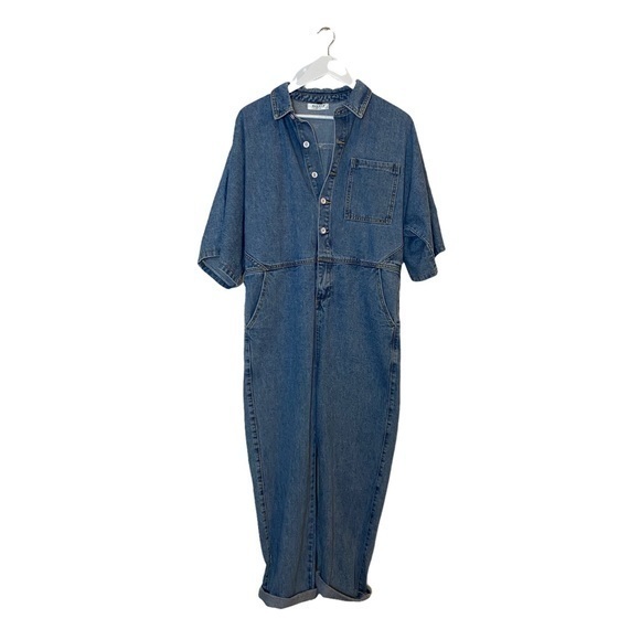 Elenza by L&L Blue Denim Jean  Jumpsuit Size M - Picture 1 of 5